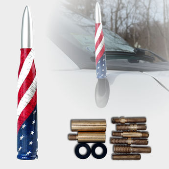 50 Cal Bullet Antenna American Flag