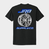 wheelin tee black with blue graphics back