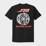 wheelin tee black with red graphics back