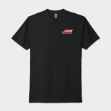 wheelin tee black with red graphics front