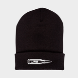 JRB 50 CAL bullet knit beanie black with white logo