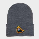 gray beanie with beast eye logo