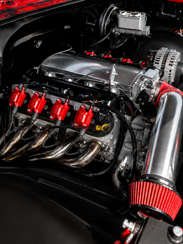 Red C10 engine bay