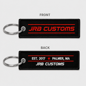 JRB Customs key tags front and back