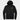 Black hoodie with a logo on the chest