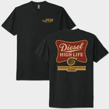 Black t-shirt with 'Diesel High Life' graphic