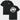 Black t-shirt with white graphic and text on a white background
