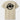 cream t-shirt with black graphic design on the back