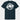 Navy blue t-shirt with white graphic and text