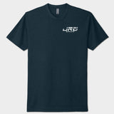 Navy blue t-shirt with a white logo