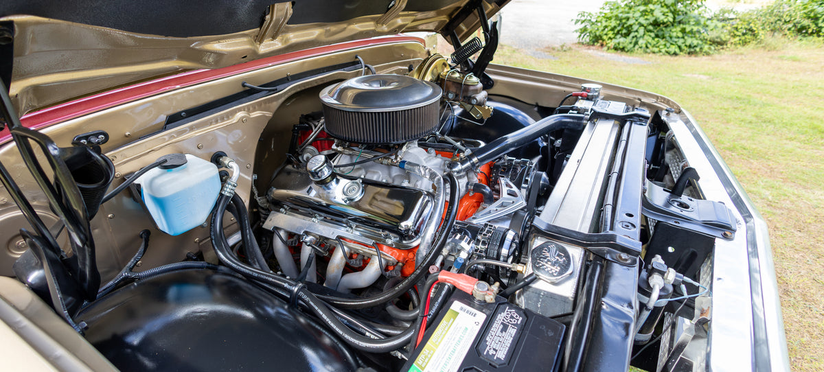 JRB9 1969 Chevrolet C20 Restomod promotional image in tan and maroon two-tone paint