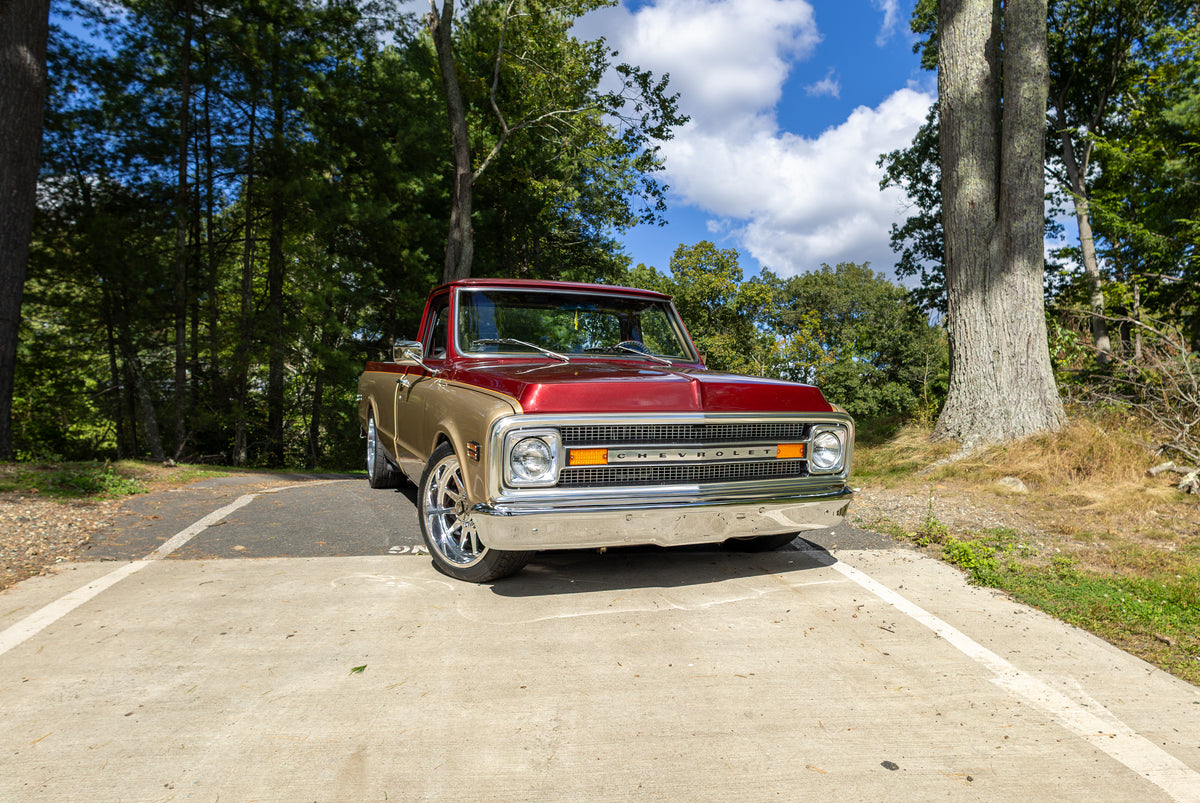 Exterior view of the JRB9 1969 Chevrolet C20 restomod pickup truck