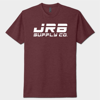 front of jrb supply tshirt brown with white logo