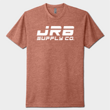 front of jrb supply tshirt bronze with white logo