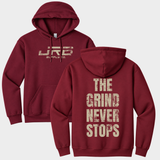Garnet The Grind Never Stops hoodie front and back