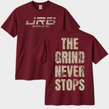 Garnet Grind Never Stops tee front and back