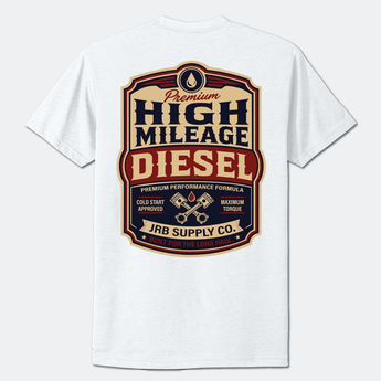 High-Mileage-Diesel-Tee-White-Back