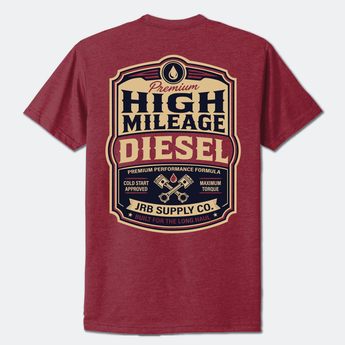 High-Mileage-Diesel-Tee-red-Back