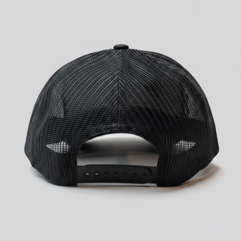 Back of JRB7 Black cap on a white background