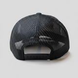 back of gray and black JRB7 hat on a white background