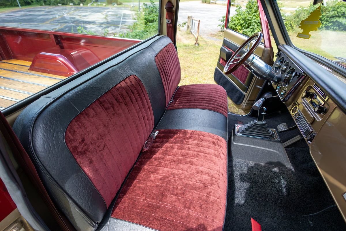 Interior view of the JRB9 1969 Chevrolet C20 restomod pickup truck