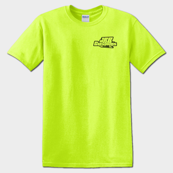 hiviz green front JRB Customs t-shirt