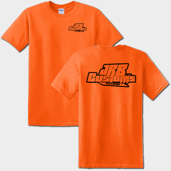 hiviz orange front and back JRB Customs t-shirt