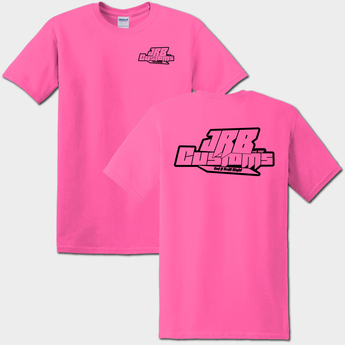 hiviz pink front and back JRB Customs t-shirt