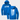 front and back of jrb supply distressed hoodie blue with white graphics