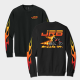 JRB Flames sweatshirt both front and back