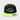 front view of JRB customs snapback hat black and lime green