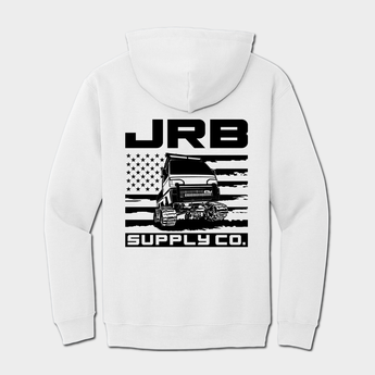 back white hoodie with mini truck graphic