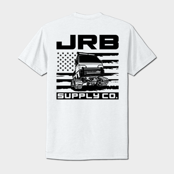 back white tshirt with mini truck graphic