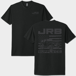 front and back black JRB3 stealth tshirt