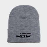 gray beanie with JRB Supply Co logo