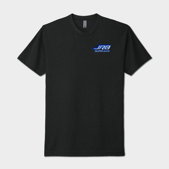 wheelin tee black with blue graphics front