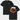 Black t-shirt with orange logo on front and blue truck graphic on back