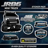 sticker pack for JRB6 mini truck containing 8 various stickers
