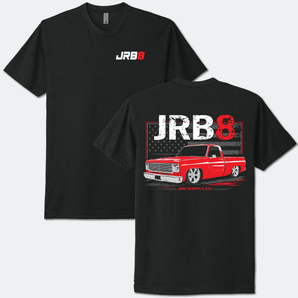 Black JRB8 C10 tee front and back