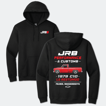 Black LS Restomod hoodie front and back