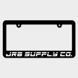 jrb supply license plate black with white text