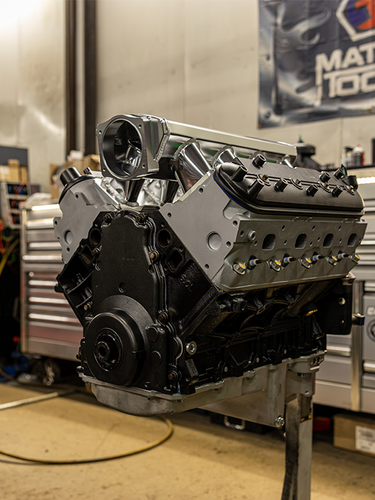 LS engine on shop stand