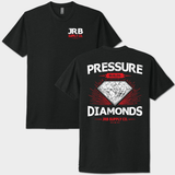 Black Pressure Builds Diamonds tee front and back