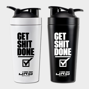 jrb supply co metal protein shakers dual view black and white