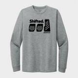 Shift three pedals long sleeve shirt gray with black graphics