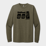 Shift three pedals long sleeve shirt green with black graphics