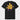 Black t-shirt with yellow and purple graphic design