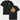 Black t-shirt with yellow and purple graphics