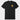 Black t-shirt with a colorful logo on the chest