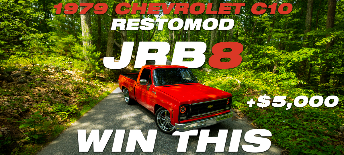 JRB8 C10 custom truck giveaway banner